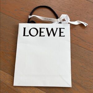 Loewe White Gift Bag with Black Handles